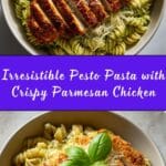Pesto Pasta with Crispy Parmesan Chicken Recipe