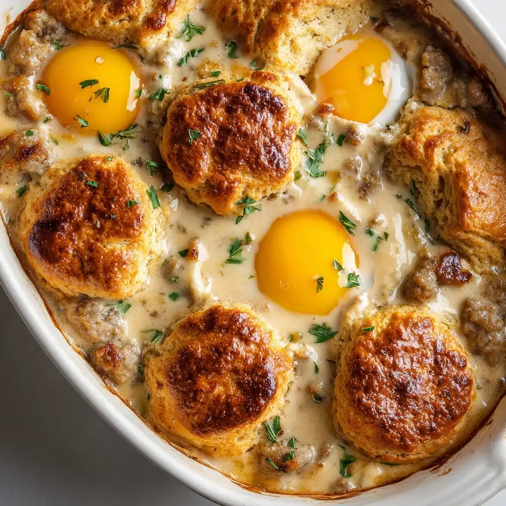 Biscuits and Gravy Breakfast Casserole Recipe - Recipe Image