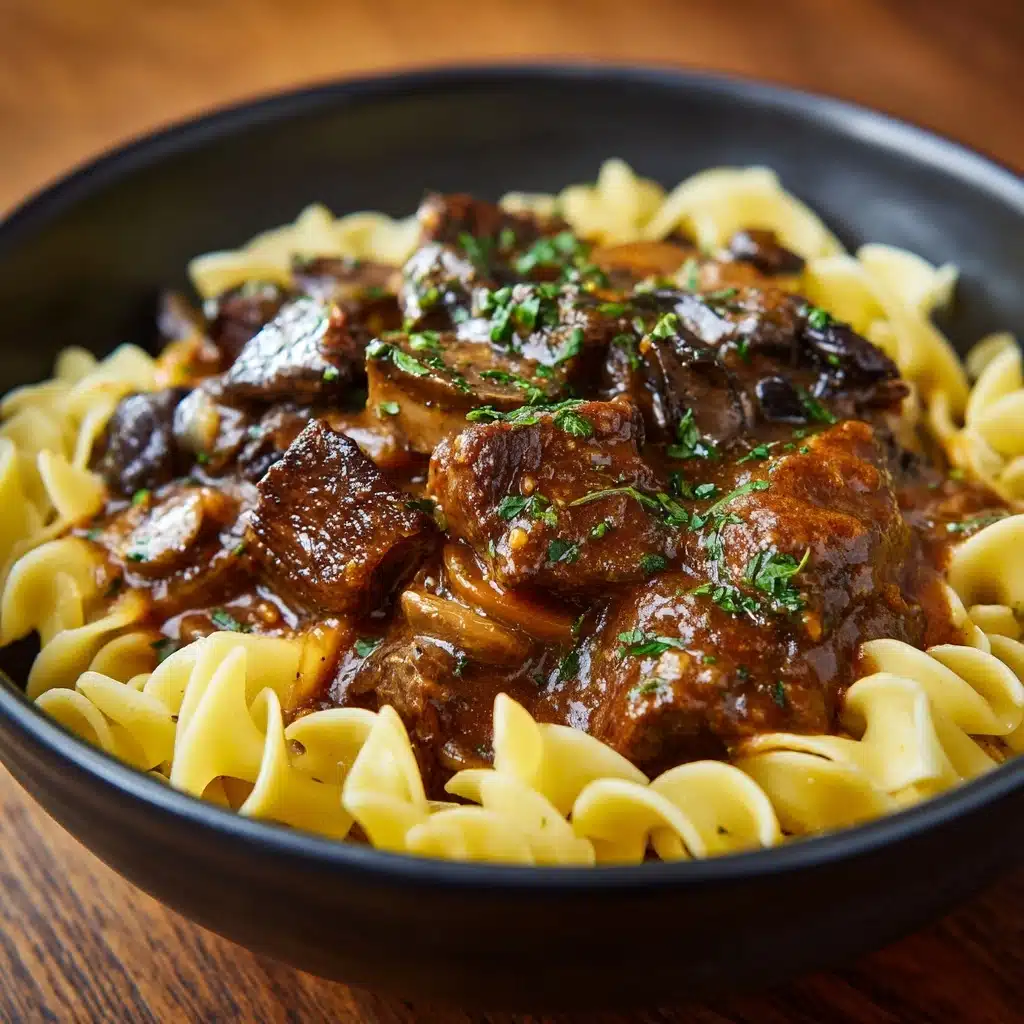 Tender Crockpot Beef Tips with Noodles Recipe