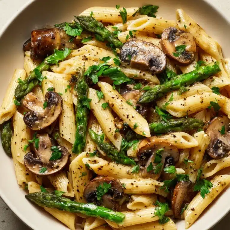 Creamy Mushroom and Asparagus Chicken Penne Recipe