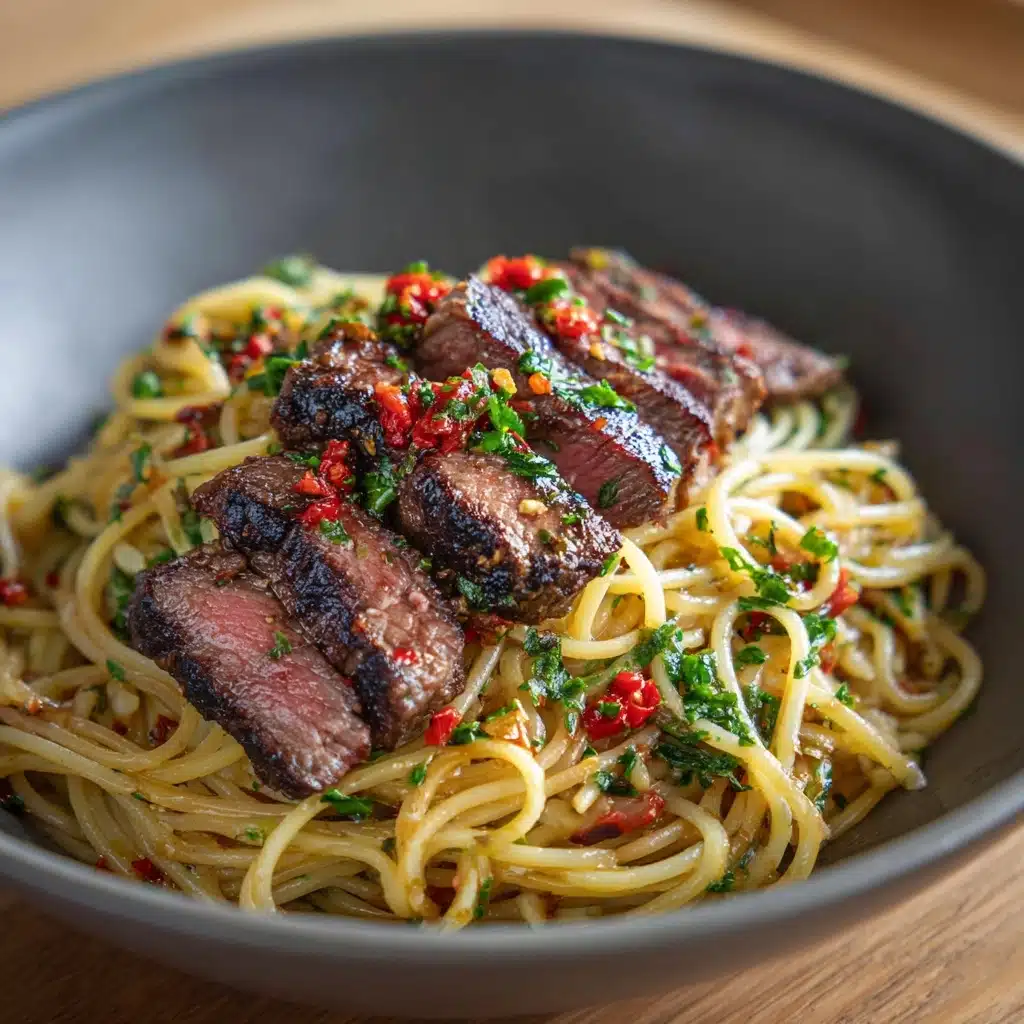 Sweet and Spicy Garlic Steak Pasta Recipe - Recipe Image