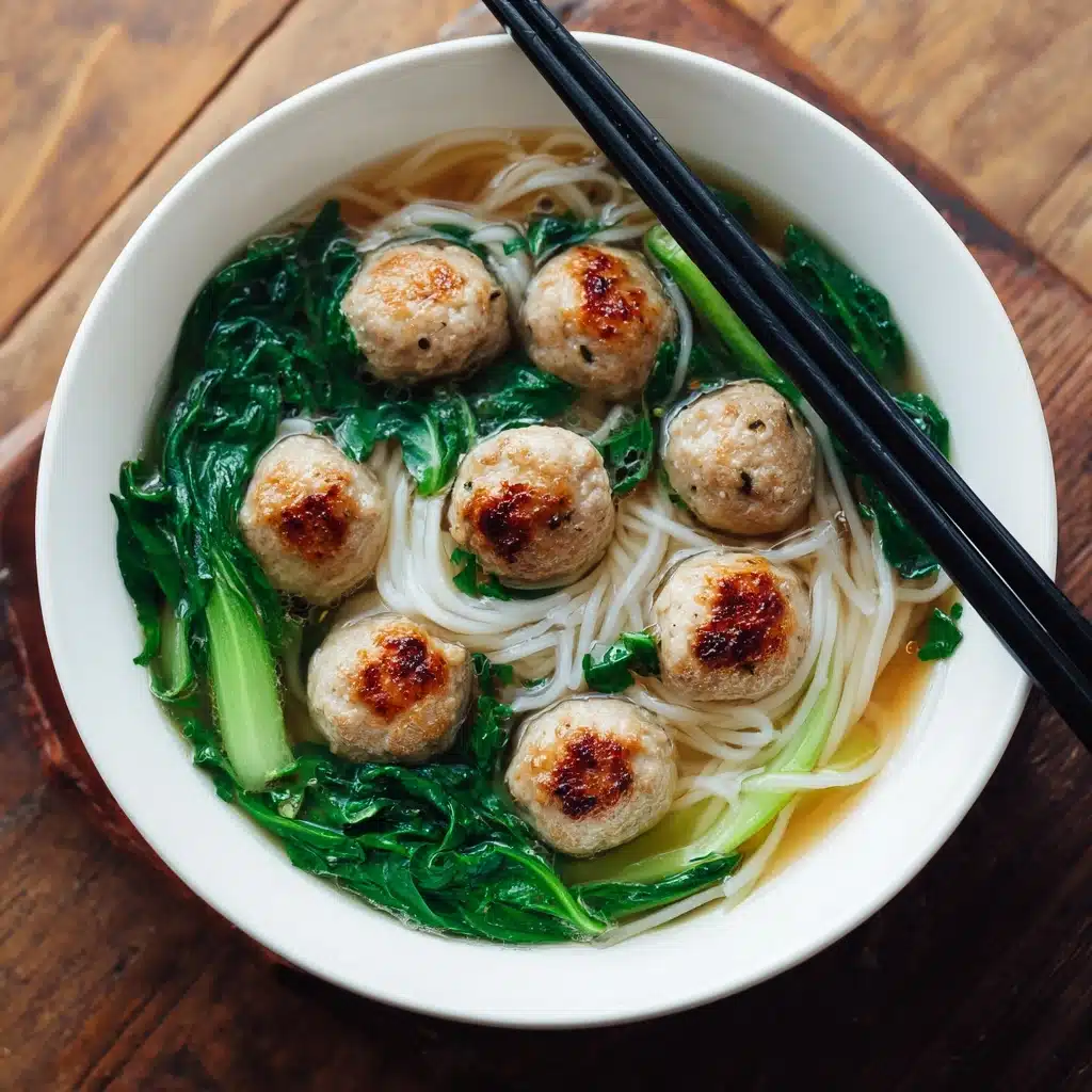 Vietnamese Mustard Green Soup with Shrimp Balls Recipe - Recipe Image