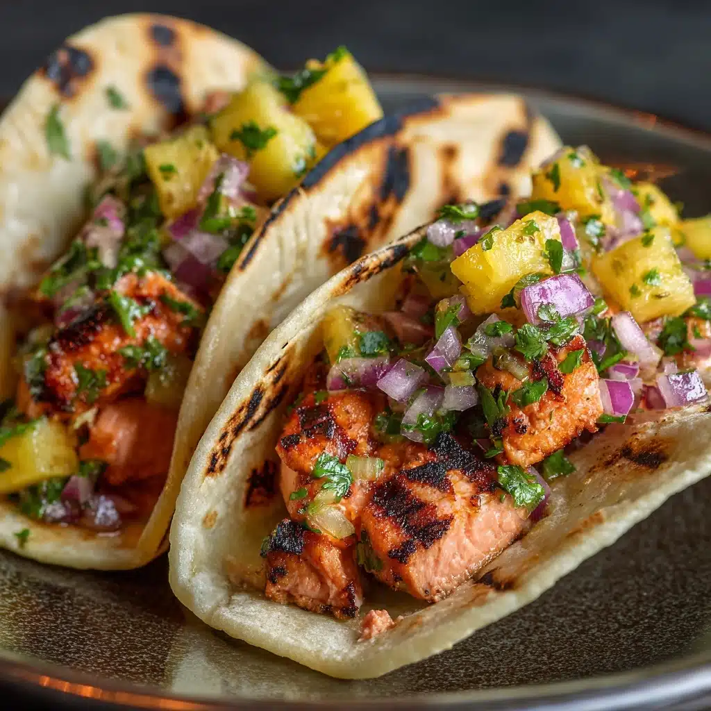 Chipotle Honey Salmon Tacos with Pineapple Salsa Recipe - Recipe Image