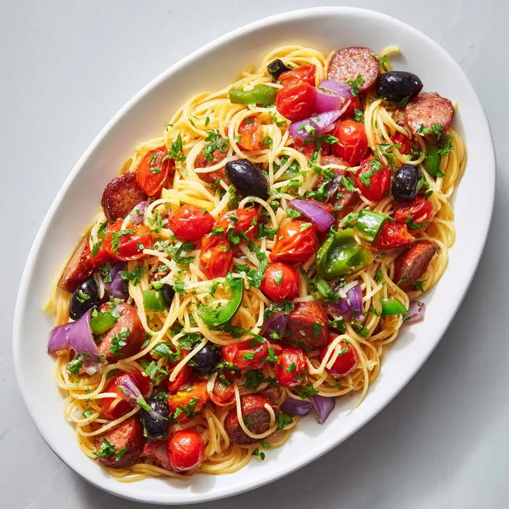 Summer Italian Spaghetti Salad Recipe - Recipe Image