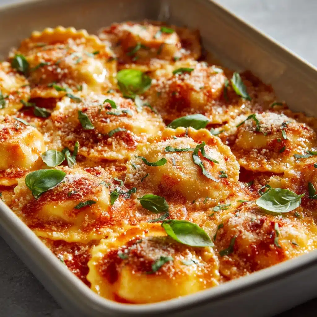 Easy Tomato Spinach Ravioli Bake Recipe - Recipe Image