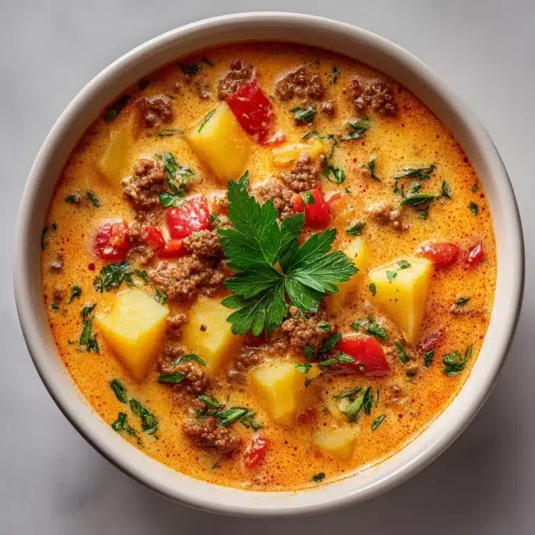 Creamy Slow Cooker Cheeseburger Soup Recipe
