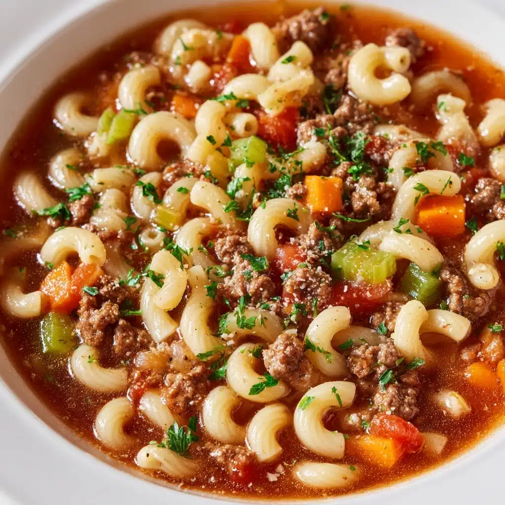 Beef and Macaroni Soup Recipe - Recipe Image