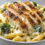 Tuscan Chicken with Creamy Broccoli Alfredo Penne Recipe