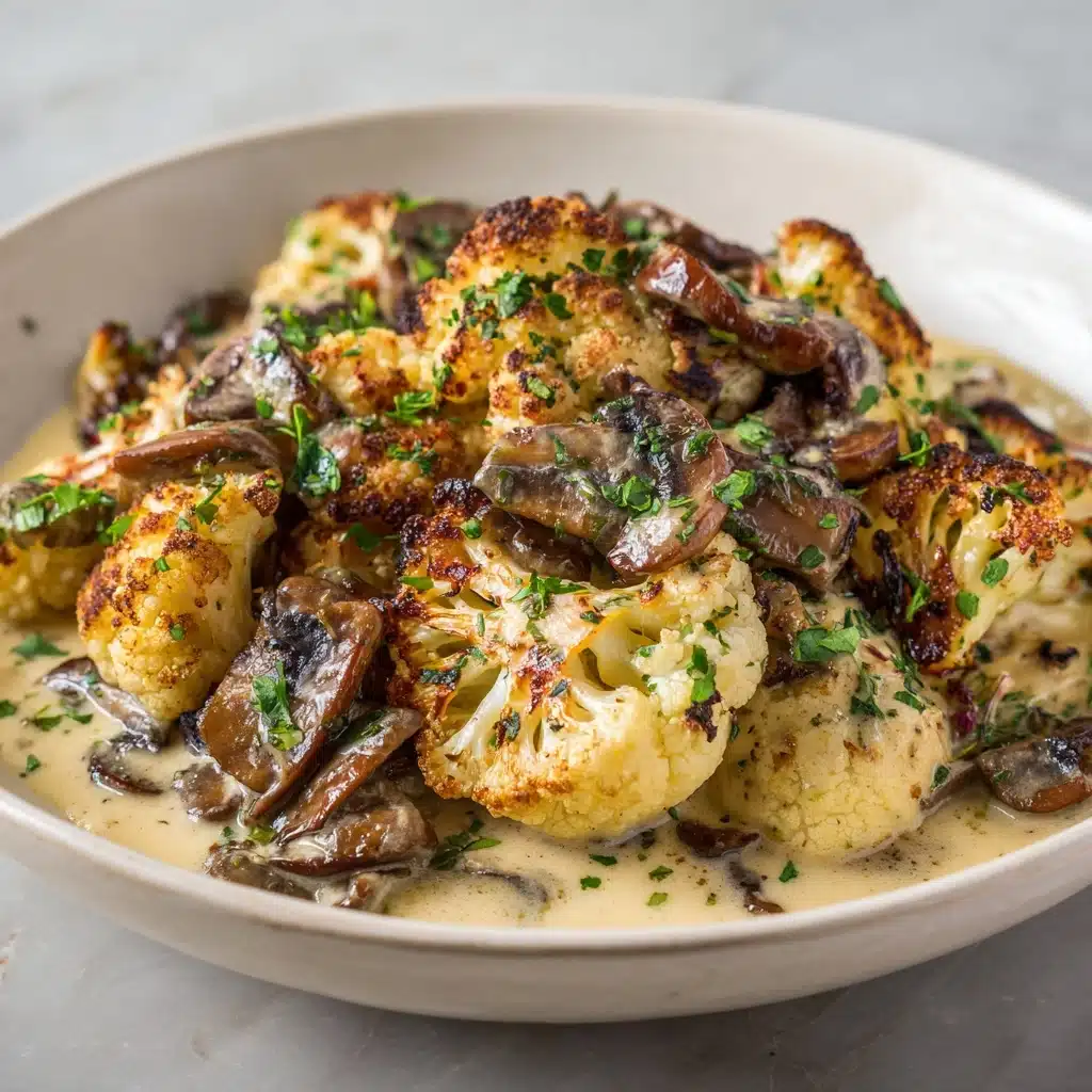 Garlic Mushrooms Cauliflower Skillet Recipe - Recipe Image