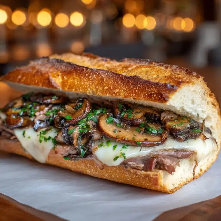 Philly Cheese Steak Sandwich with Mushrooms Recipe