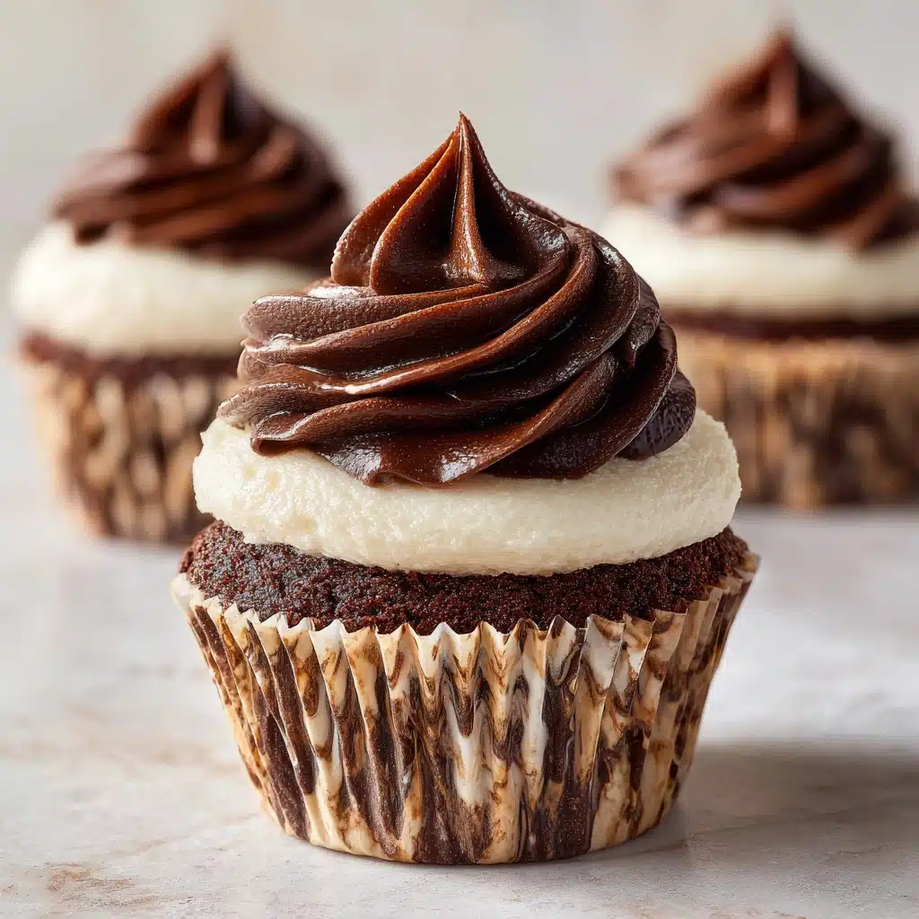 Chocolate Cheesecake Cupcakes with Whipped Ganache Frosting Recipe - Recipe Image