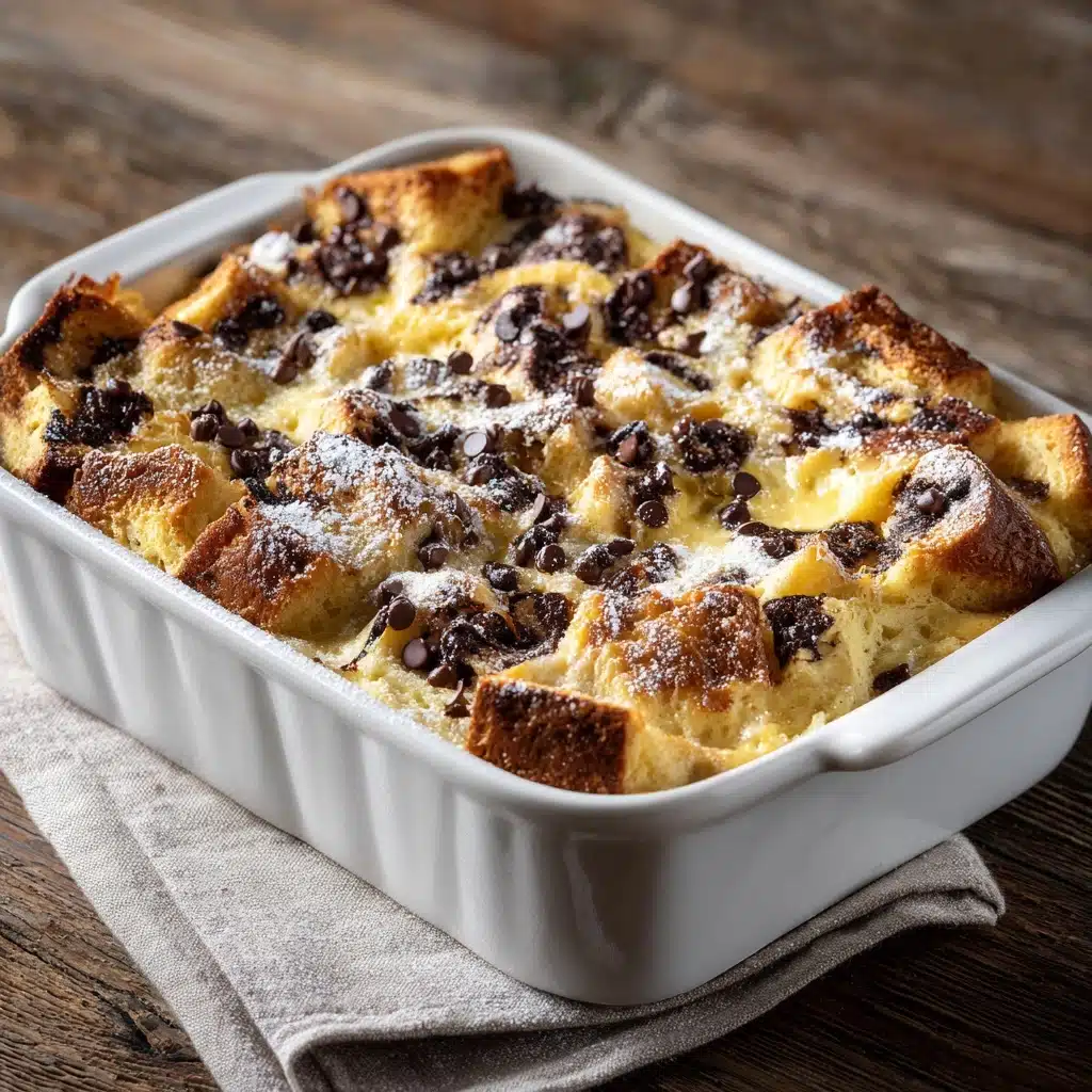 Chocolate Chip Bread Pudding with Cream Sauce Recipe - Recipe Image