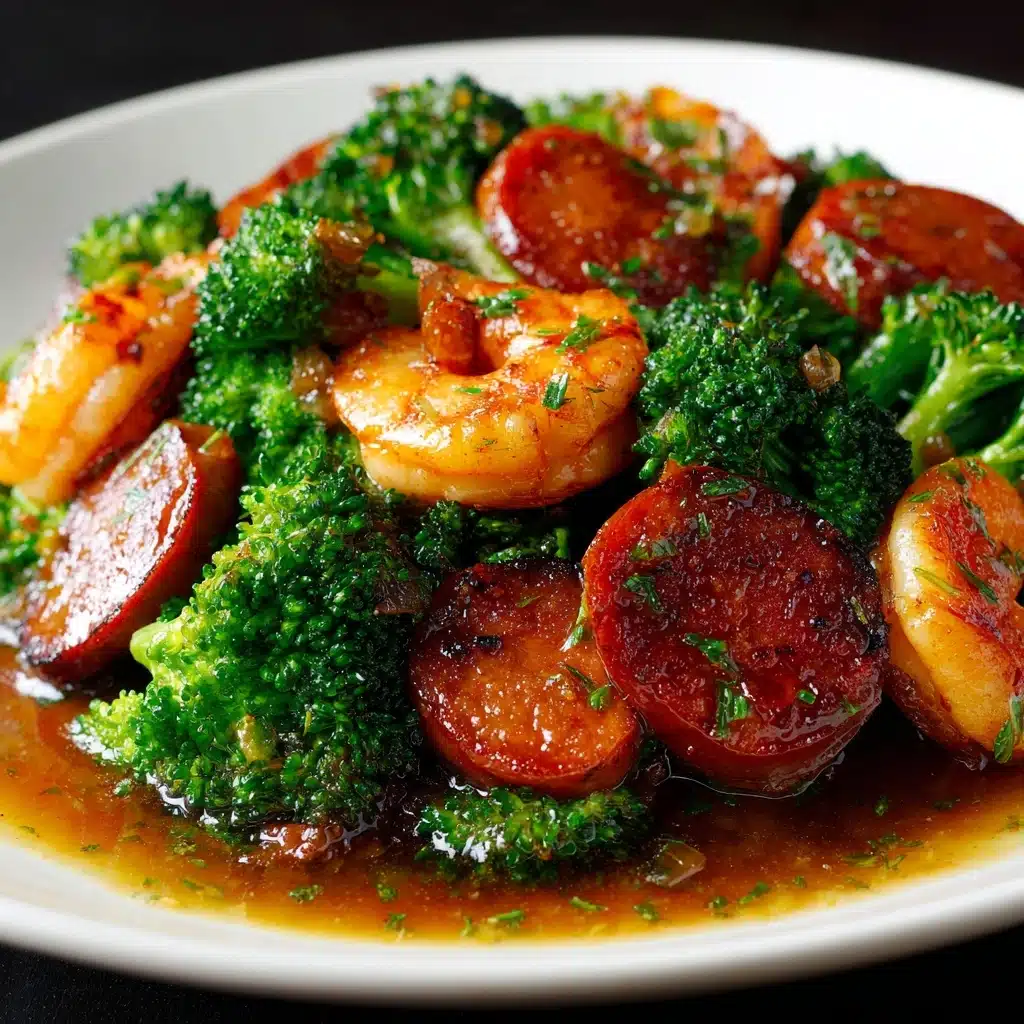 Honey Garlic Shrimp, Sausage & Broccoli Recipe - Recipe Image