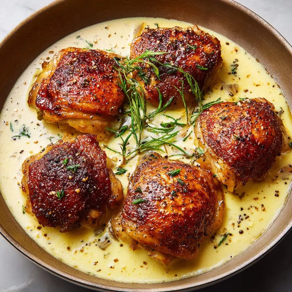 Chicken Thighs in Creamy Garlic Parmesan Sauce Recipe - Recipe Image