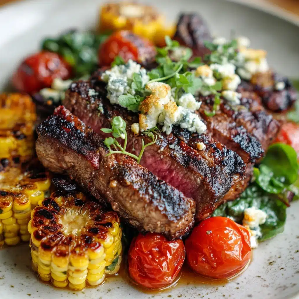 Balsamic Steak Gorgonzola Salad with Grilled Corn Recipe - Recipe Image
