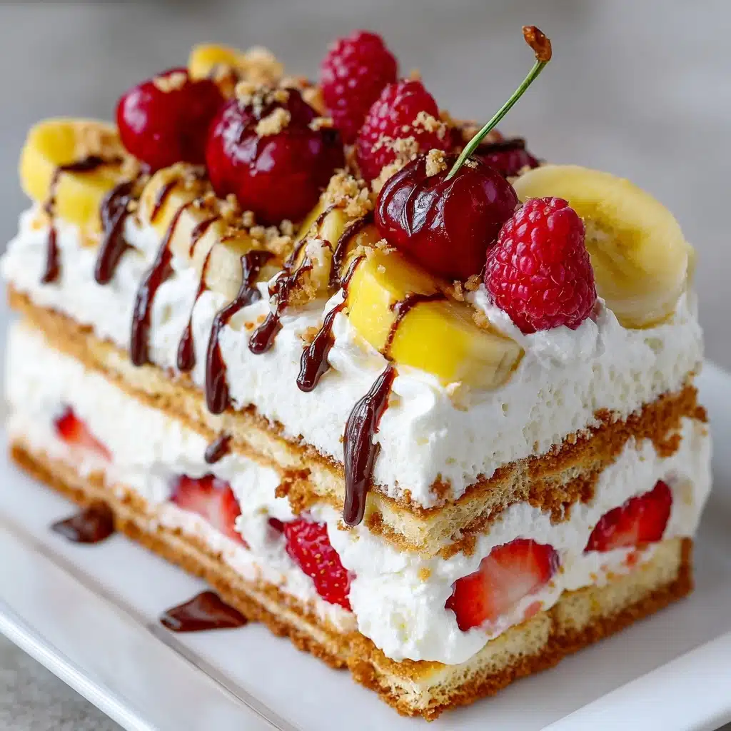 No-Bake Banana Split Cake Recipe