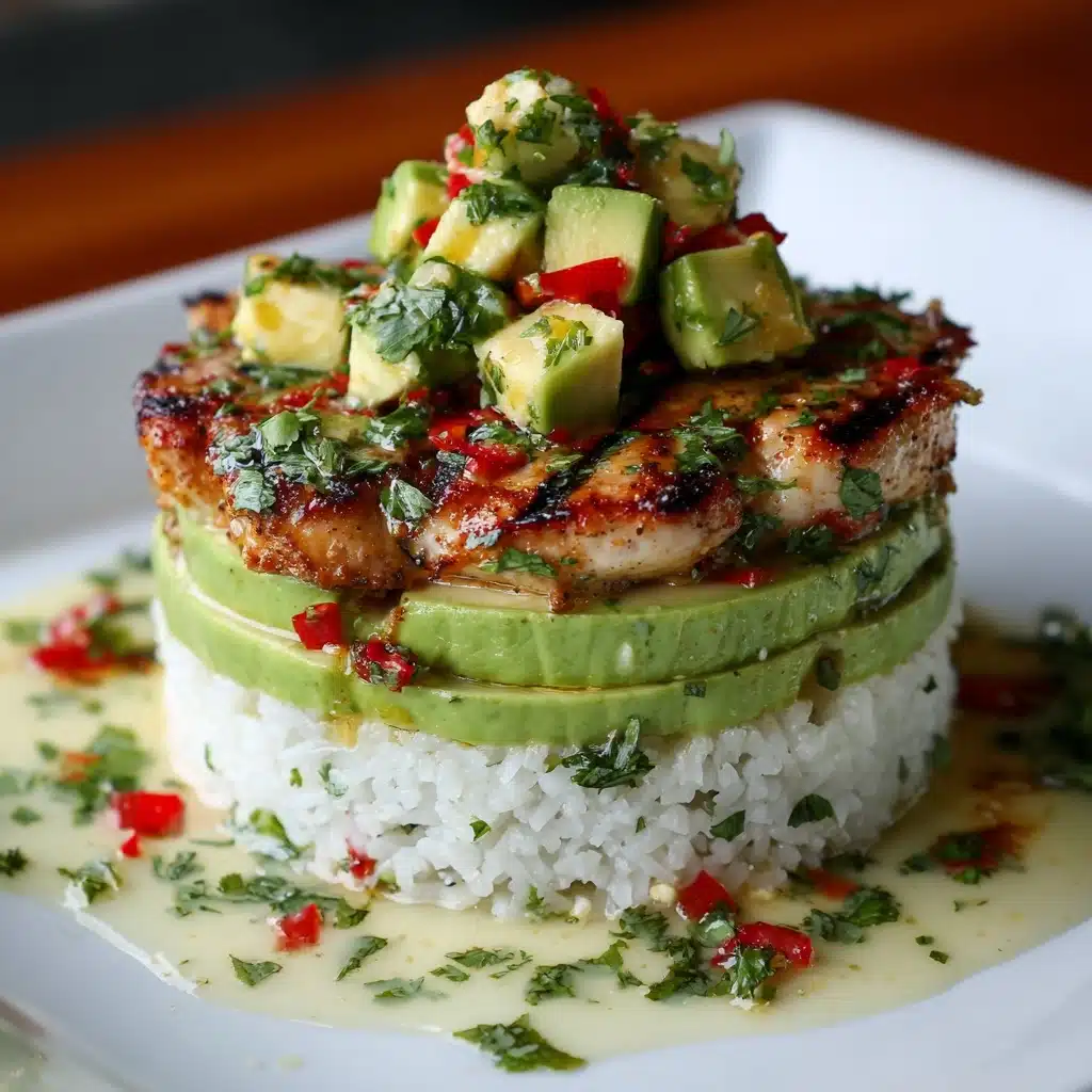 Honey Lime Chicken & Avocado Rice Stack Recipe