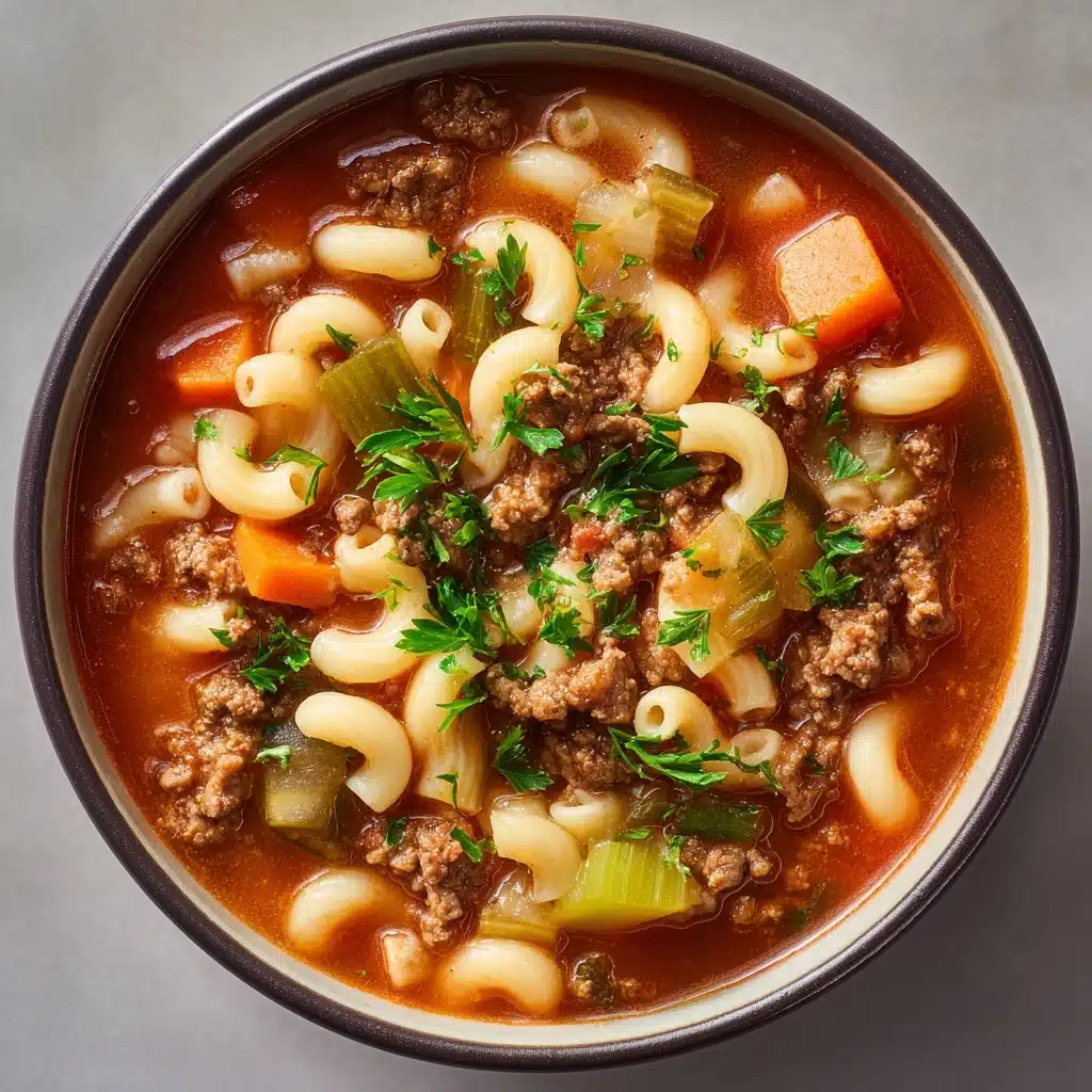 Beef and Macaroni Soup Recipe - Recipe Image
