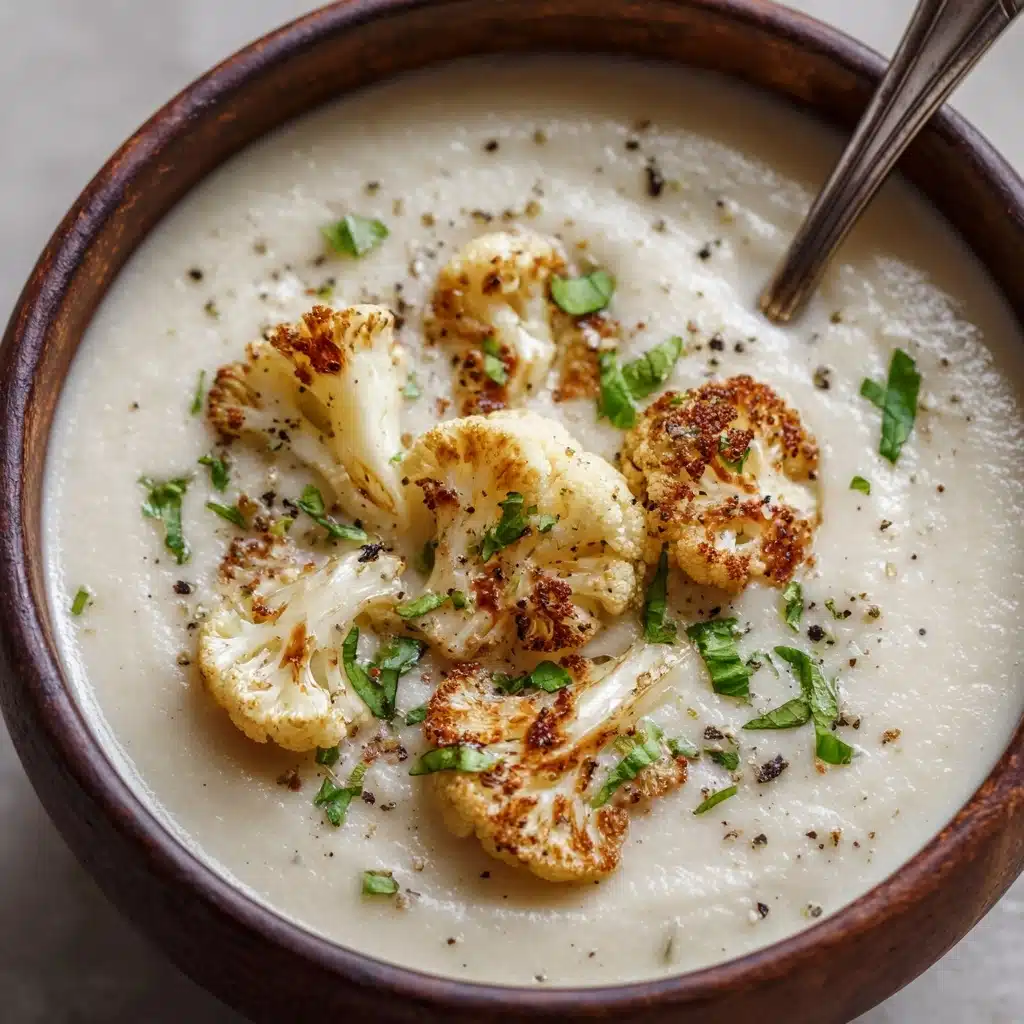 Roasted Garlic Cheddar Cauliflower Soup Recipe - Recipe Image