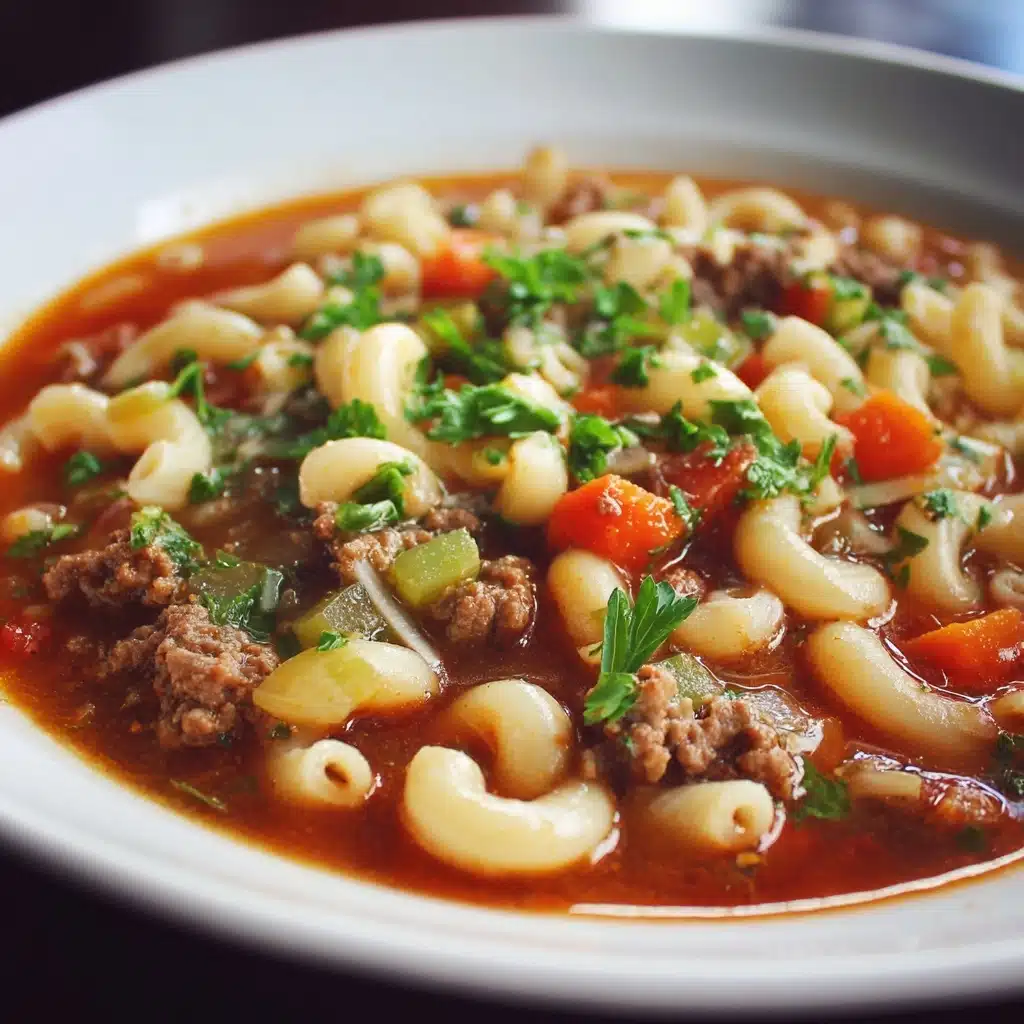 Beef and Macaroni Soup Recipe - Recipe Image