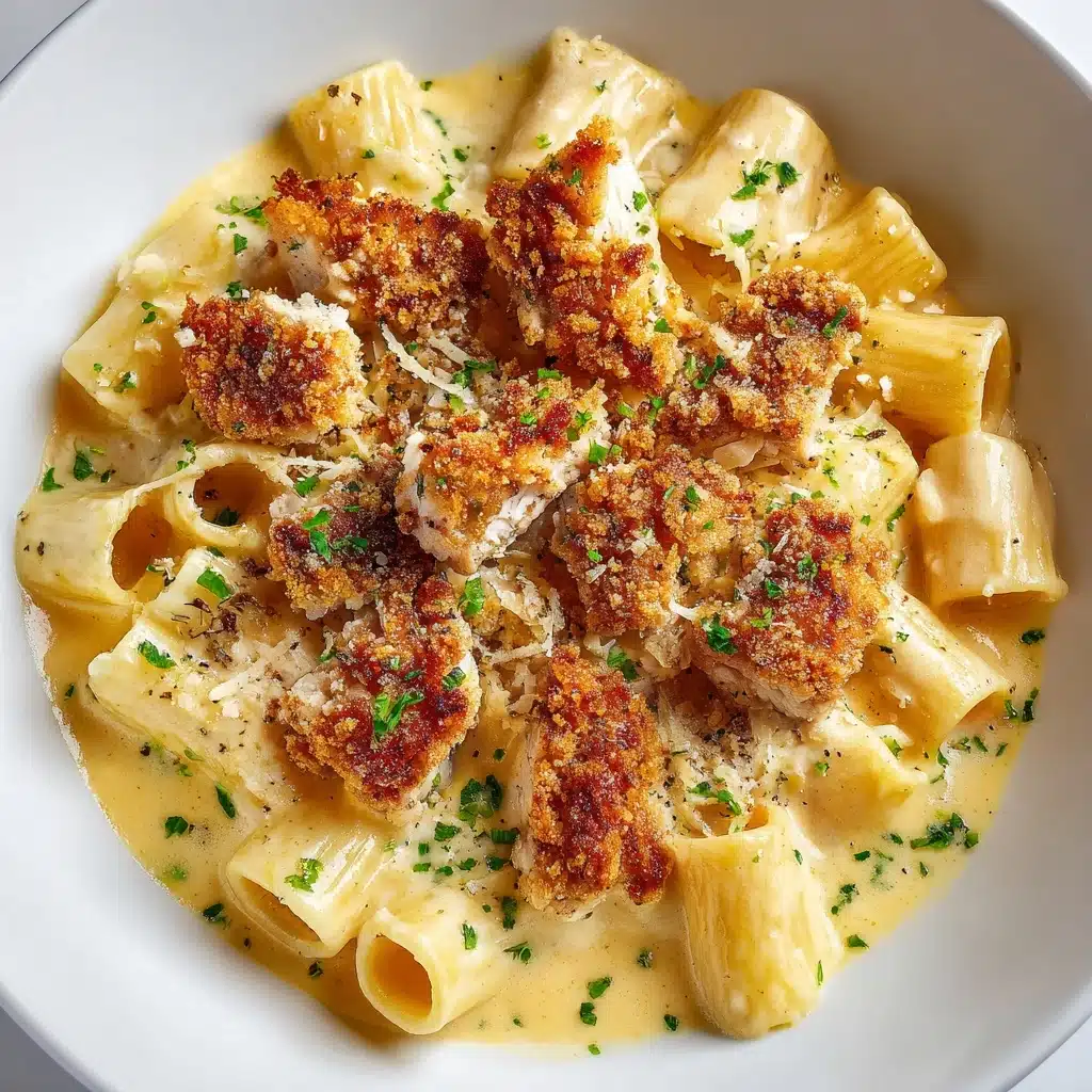 Cheesy Garlic Butter Chicken Bites with Creamy Parmesan Pasta Recipe - Recipe Image
