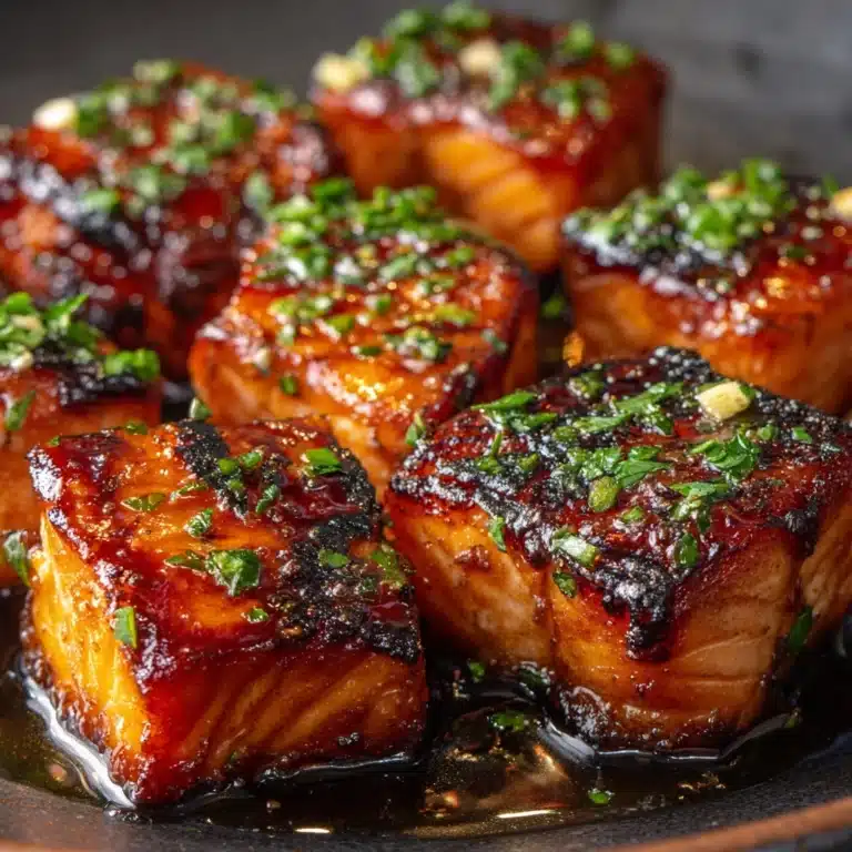 Honey Butter Garlic Glazed Salmon Bites Recipe