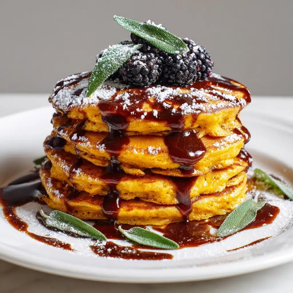 Pumpkin Sage Pancakes with Blackberry Sauce Recipe - Recipe Image