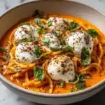 Creamy Red Pepper Pasta with Burrata and Herbs Recipe