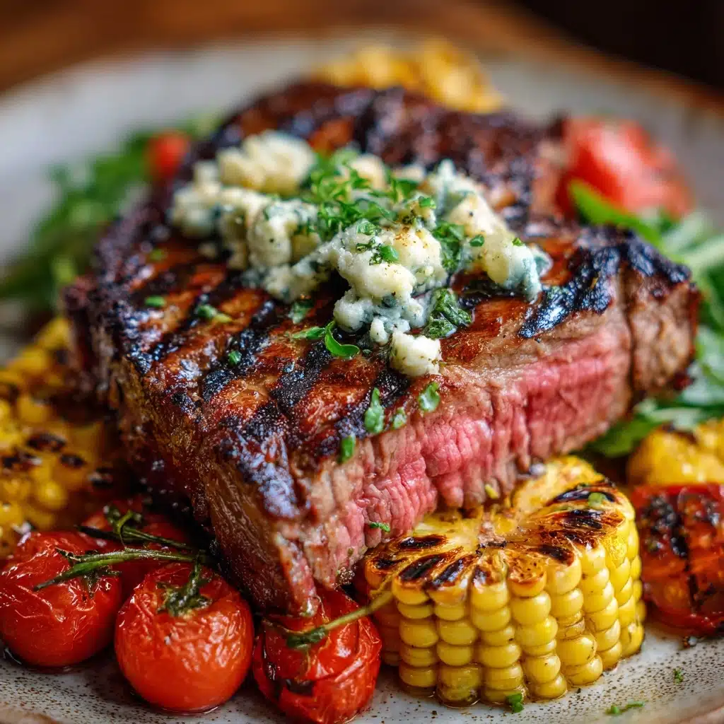 Balsamic Steak Gorgonzola Salad with Grilled Corn Recipe