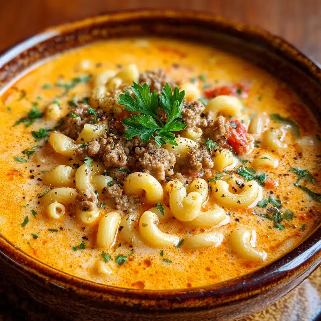 One-Pot Macaroni Cheeseburger Soup Recipe - Recipe Image