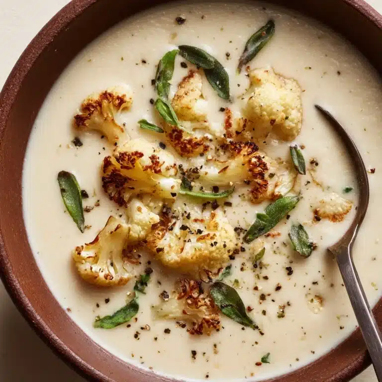 Roasted Garlic Cheddar Cauliflower Soup Recipe