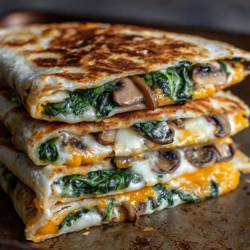 Baked Spinach Mushroom Quesadillas Recipe - Recipe Image