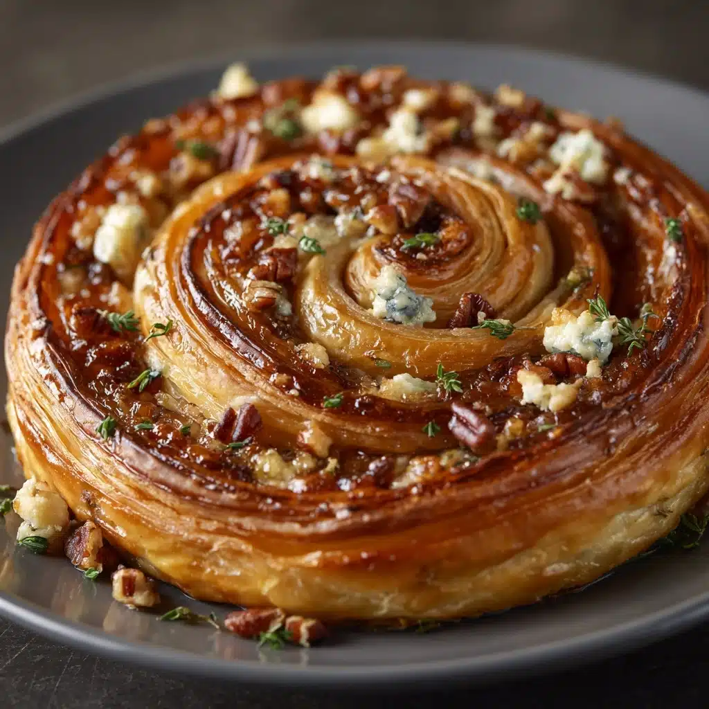 Blue Cheese Walnut Thyme Puff Pastry Twirl Recipe