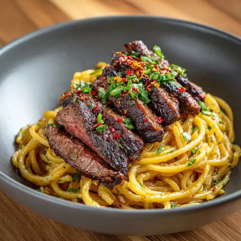 Sweet and Spicy Garlic Steak Pasta Recipe