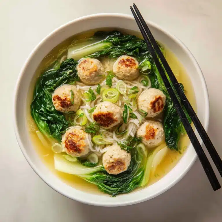 Vietnamese Mustard Green Soup with Shrimp Balls Recipe