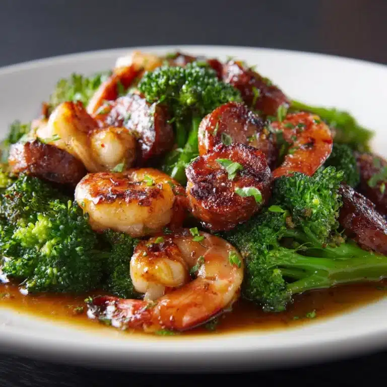 Honey Garlic Shrimp, Sausage & Broccoli Recipe
