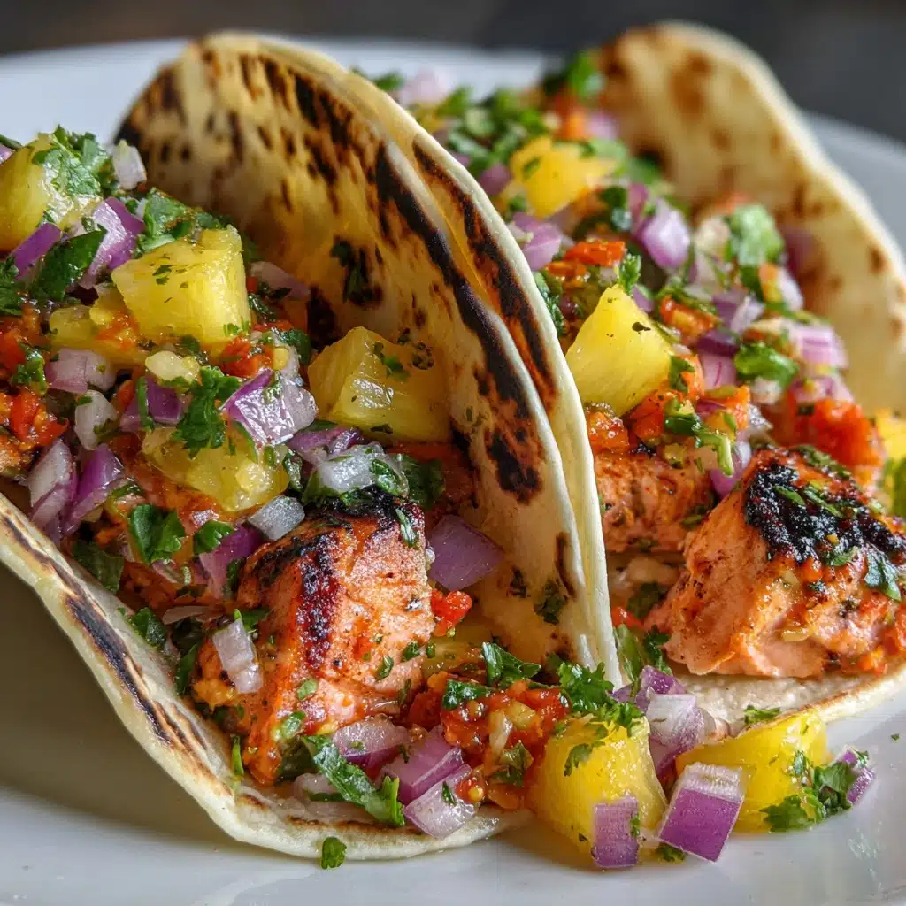 Chipotle Honey Salmon Tacos with Pineapple Salsa Recipe