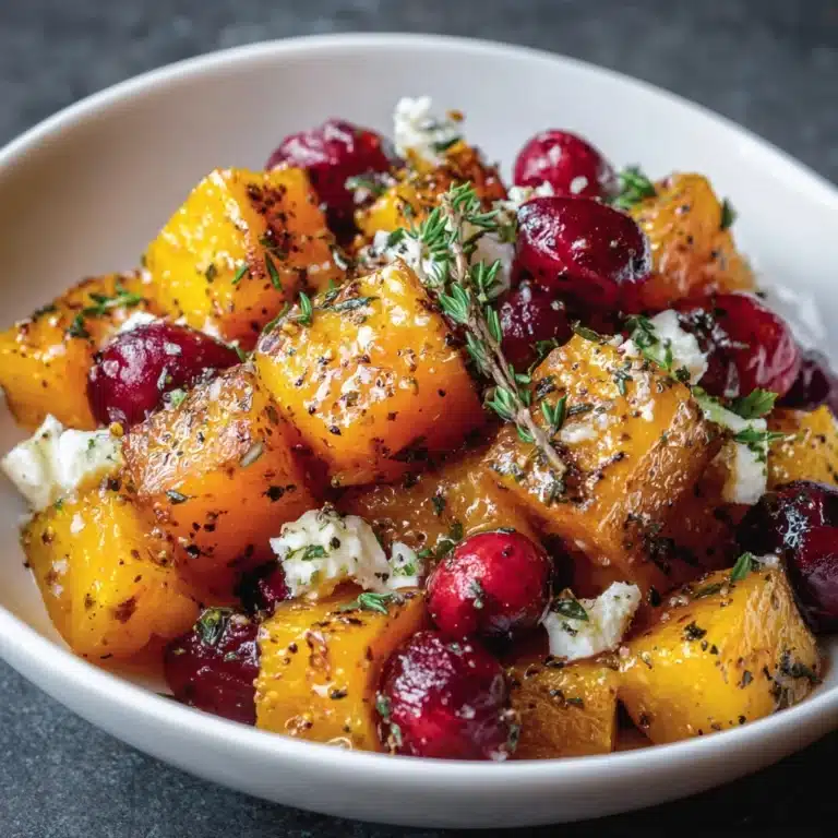 Roasted Butternut Squash with Cranberries & Feta Recipe