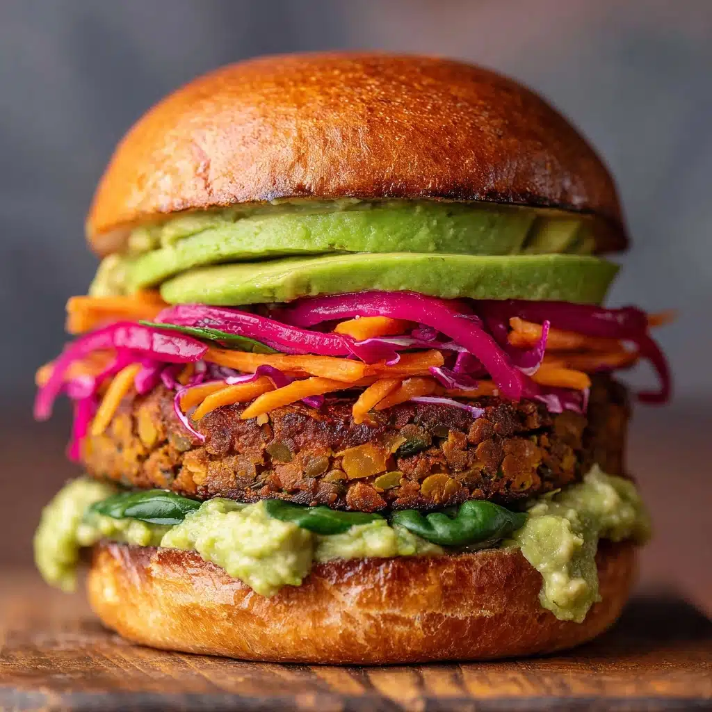 Lentil-Chickpea Veggie Burgers with Avocado Green Harissa Recipe
