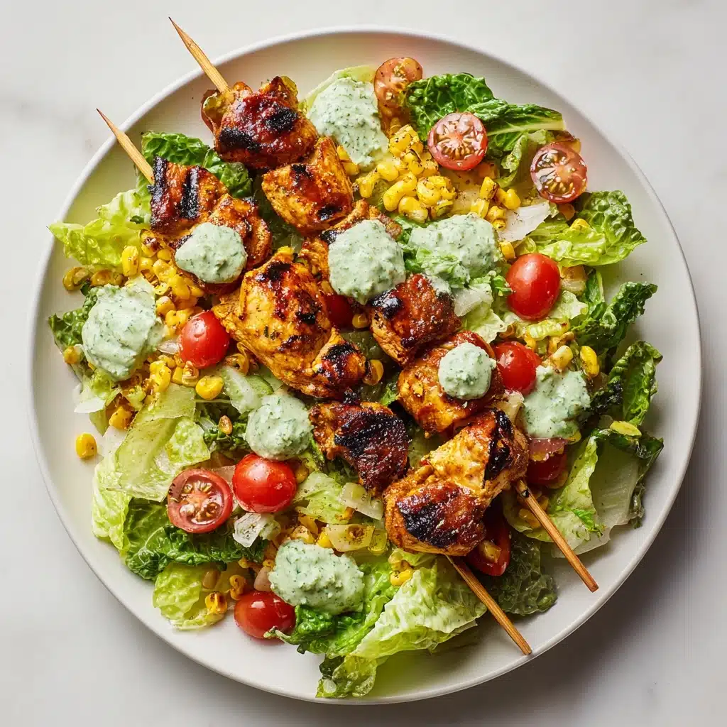 BBQ Chicken Skewer Salad Recipe - Recipe Image