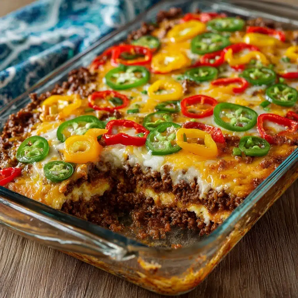 Southern Five Layer Beef Casserole Recipe - Recipe Image