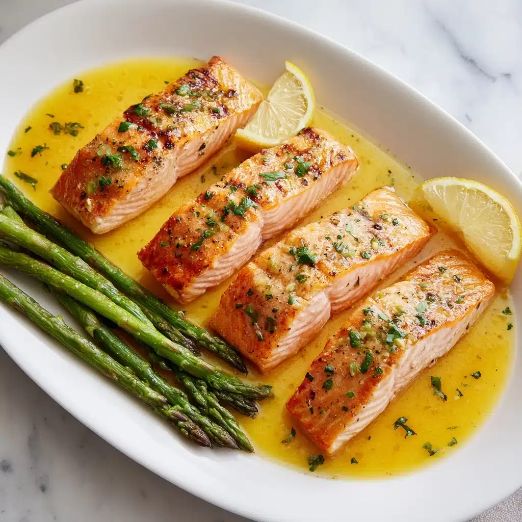 Salmon with Garlic Lemon Butter Sauce Recipe - Recipe Image