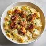 Cheesy Garlic Butter Chicken Bites with Creamy Parmesan Pasta Recipe