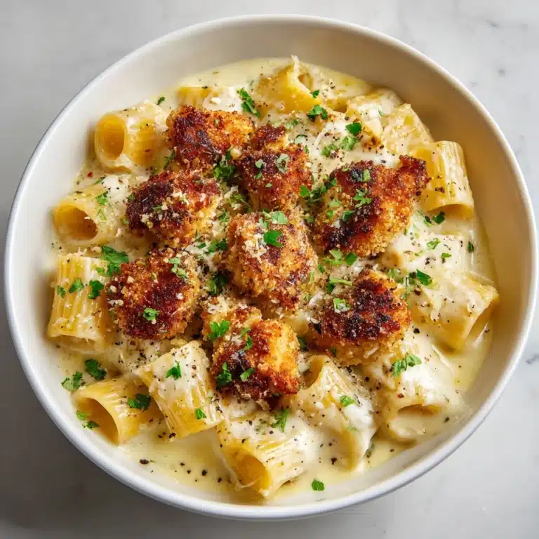 Cheesy Garlic Butter Chicken Bites with Creamy Parmesan Pasta Recipe