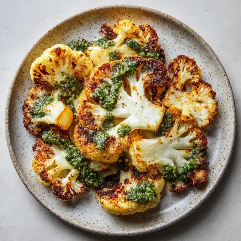Parmesan Pesto Roasted Cauliflower Recipe