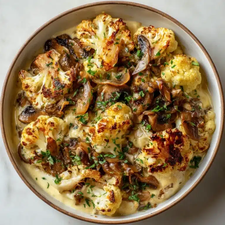 Garlic Mushrooms Cauliflower Skillet Recipe
