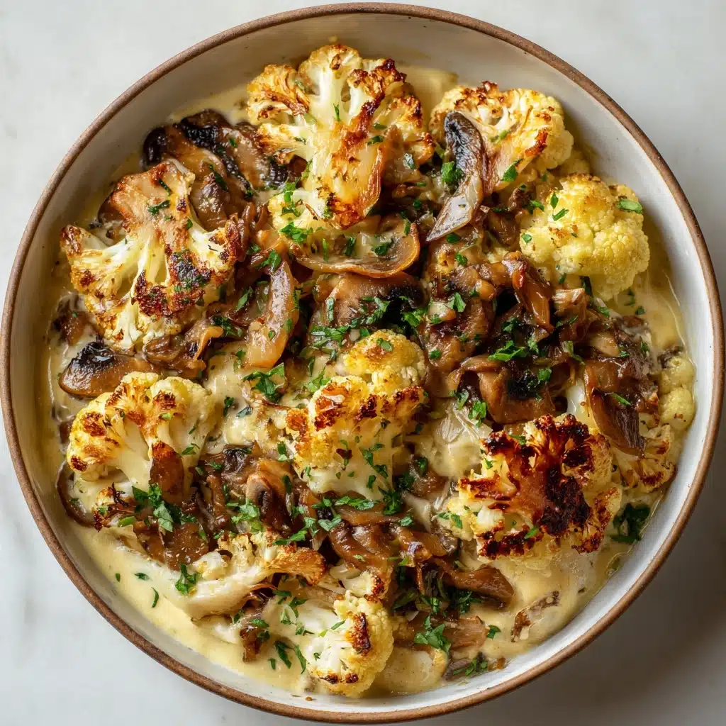 Garlic Mushrooms Cauliflower Skillet Recipe - Recipe Image