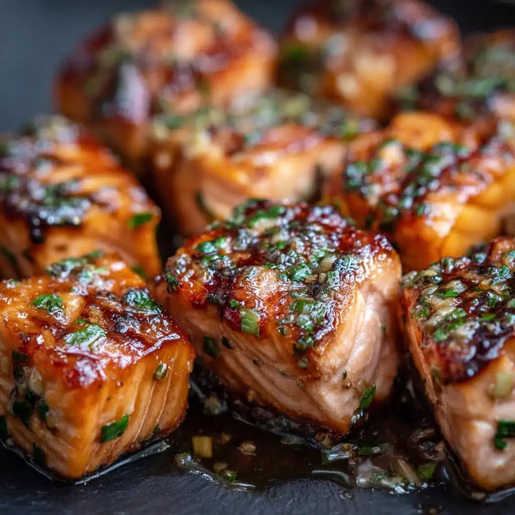Honey Butter Garlic Glazed Salmon Bites Recipe - Recipe Image