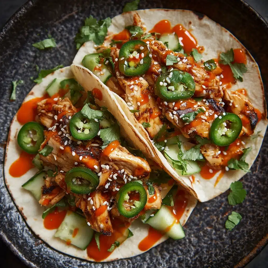 Korean Chicken Tacos with Caramelized Kimchi Recipe - Recipe Image