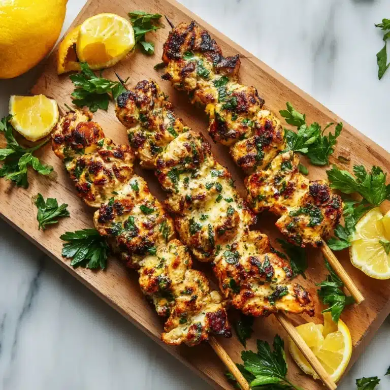 Garlic Parmesan Chicken Skewers Recipe